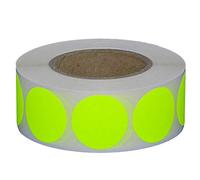 Lot de 1000 pastilles adhésives sur rouleau - Diamètre : 40 mm - Jaune fluo