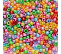 Lot de 1000 perles colorées de 6 x 9 mm à enfiler - Grand trou - Perles de bricolage en acrylique