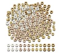 Lot de 1000 perles d'espacement dorées pour bracelet, perles rondes pour bracelet, accessoires de fabrication de bijoux pour la fabrication de bracelets et de colliers