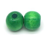 Lot de 1000 perles rondes en bois naturel vert à enfiler - Perles de bricolage pour macramé faits à la main - Accessoires de décoration pour la fabrication de bijoux, bracelets, colliers - 7 x 8 mm