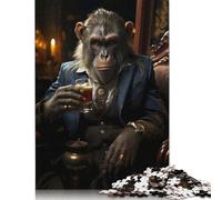 Lot de 1000 puzzles carrés créatifs « Monkey Business » pour adultes, puzzles en bois, jeux de défis uniques, 1000 pièces (75 x 50 cm)
