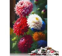 Lot de 1000 puzzles de fleurs de maman et de dahlias pour adultes, décoration unique pour la maison et cadeaux, 1000 pièces (38 x 26 cm)