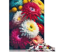 Lot de 1000 puzzles de fleurs et de chrysanthèmes pour adultes, idéal pour Halloween, 1000 pièces (38 x 26 cm)