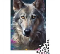 Lot de 1000 puzzles de loup en papier pour adultes et adolescents, idéal pour décorer la maison, 1000 pièces (38 x 26 cm)