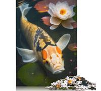 Lot de 1000 puzzles de méditation avec motif étang de koi pour adultes, jouets éducatifs d'apprentissage, 1000 pièces (75 x 50 cm)