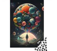 Lot de 1000 puzzles de planète colorée pour adultes, difficiles, drôles pour familles, 1000 pièces (38 x 26 cm)