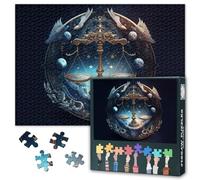 Lot de 1000 puzzles du zodiaque Jigsaw pour adultes - Balance idéaliste - 1000 pièces - Constellation difficile - Défis impossibles - 50 x 70 cm