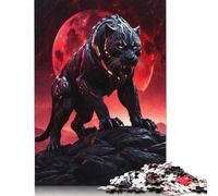 Lot de 1000 puzzles en papier pour adultes - Motif Panthère en colère - Décoration familiale - 1000 pièces (38 x 26 cm)