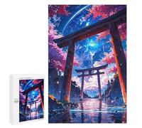 Lot de 1000 puzzles japonais Torii Gate Space Landscape pour adultes Jeu pratique mais amusant et humoristique pour anniversaire, Noël 1000 pièces