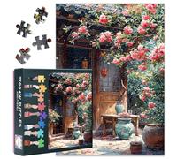 Lot de 1000 puzzles paysages ruraux pour adultes Maison rurale Puzzles Art Art Art Décor Printemps Fête Puzzle comme cadeau de fête d'anniversaire pour la famille et les amis 50 cm x 70 cm