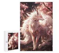 Lot de 1000 puzzles pour adolescents Blanc Sakura Kitsune Puzzle pour Adultes Jeu Pratique Décoration de Maison Anniversaire Et Noël 1000 PCS