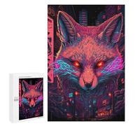 Lot de 1000 puzzles pour adolescents Cyberfox Neon Cityscape - 1 puzzle pour adultes - Jeux de réflexion Cadeaux pour femmes - Cadeaux uniques pour un anniversaire et Noël - 1000 pièces