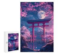 Lot de 1000 puzzles pour adolescents - Fleurs roses et lake Moon - Jouets anti-stress - Amélioration de la mémoire
