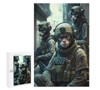 Lot de 1000 puzzles pour adolescents Monkey Soldats en action pour adultes, jeu familial, analyse et logique, soulagement du stress, cadeaux 1000 pièces