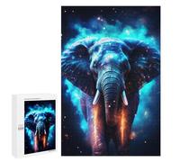 Lot de 1000 puzzles pour adolescents Neon Cyan Elephant Nebulae Puzzle pour Adultes Jouet Décoration murale Difficile À Compléter
