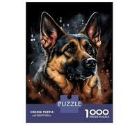 Lot de 1000 puzzles pour adolescents - Portrait de berger allemand - Puzzle pour adulte - Jeu pratique - Cadeaux pour amis et famille - 70 x 50 cm - 1000 pièces