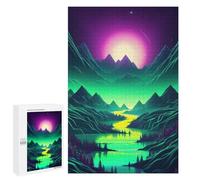 Lot de 1000 puzzles pour adolescents Synthwave Abstract Odyssey Jouets anti-stress Amélioration de la mémoire 1000 pièces