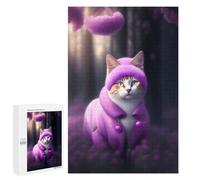Lot de 1000 puzzles pour adultes Cat in A Magical Forest Puzzles pour adultes Jouets de bricolage Analyse et logique Cadeaux uniques pour anniversaire et Noël 1000 pièces