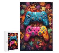 Lot de 1000 puzzles pour adultes - Contrôleurs de jeu d'automne colorés - 1 puzzle Jeux de relaxation UNE œuvre d'art Cadeaux de Noël et d'anniversaire 1000 pièces