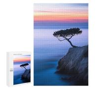 Lot de 1000 puzzles pour adultes Lone Tree on Cliff Jeu familial analyse et logique interaction parents-enfants 1000 pièces