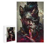 Lot de 1000 puzzles pour adultes Loup Spirit Smoke Puzzles pour adolescents Jeu de main Coupe précise Interaction parent-enfant 1000 pièces
