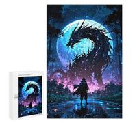 Lot de 1000 puzzles pour adultes Moonlit Dragon Confrontation Puzzle pour adultes - Jeu de réflexion, compétition de vitesse, jeu difficile, idée cadeau 1000 pièces