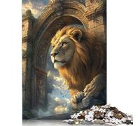 Lot de 1000 puzzles pour adultes - Motif lion chrétien - Rectangulaires - Créatif - Jeu de décompression - 1000 pièces (38 x 26 cm)