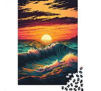 Lot de 1000 puzzles pour adultes - Vagues de l'océan - Jeu éducatif - Défi - Jouet - 1000 pièces (38 x 26 cm)