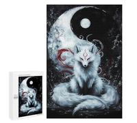 Lot de 1000 puzzles pour adultes Yin et Yang Kitsune - Jeu de main - Découpe précise - Interaction entre parents et enfants - 1000 pièces