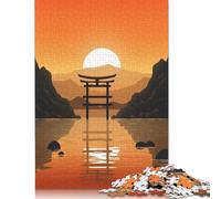 Lot de 1000 puzzles Shinto apaisants pour adultes, adolescents et en bois, jeux familiaux, 1000 pièces (75 x 50 cm)