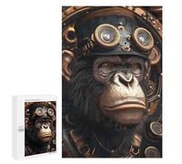 Lot de 1000 puzzles Steampunk Chimp Ape Animal pour adultes Jouet Décoration murale Motif Offre de montage Cadeau pour toute la famille 1000 pièces