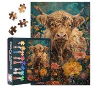 Lot de 1000 puzzles vache des Highlands pour adultes Défi Difficile Vache des Hautes Terres Puzzles pour Adultes Cadeaux Puzzle Animaux pour la Famille Amis Décoration de la Maison 70 cm x 50 cm