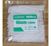 Lot De 1000 Serre-Câbles Blancs Petits,Fins,Courts-96 Mm X 1,8 Mm-Pour Installation Électrique,Maison,Jardin,Gestion Des Câbles