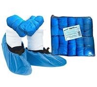 Lot de 1000 surchaussures jetables à usage unique en chlorure de polyéthylène de qualité Tiga-Med (Bleu)