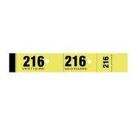 Lot de 1000 tickets vestiaire 3x20 cm jaune G