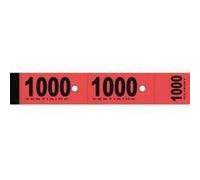 Lot de 1000 tickets vestiaire 3x20 cm rouge G