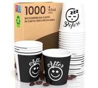 Lot de 1000 verres à café en papier 65 ml DownUpCUP écologiques biodégradables jetables petites boissons chaudes