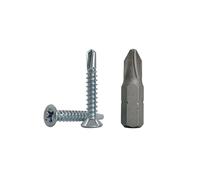 Lot de 1000 vis en acier zingué DIN 7504 P 3,9 x 25 mm, vis à tôle auto-foreuse, tête fraisée cruciforme, autotaraudeuse (1000, 3,9 x 25 mm)