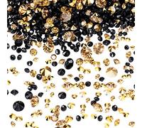 Lot de 10000 faux diamants de table transparents en acrylique, pour soirée de mariage, décorations de vase, dorés et noirs, 3 mm, 4 mm et 6 mm