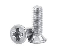 Lot de 100pcs M3 Vis Tête Plate Fraisée Cruciforme Entièrement Filetée en Acier Inoxydable 304 pour Machines(M3*10mm)