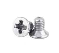 Lot de 100pcs M3 Vis Tête Plate Fraisée Phillips Cruciforme Entièrement Filetée en Acier Inoxydable 304 pour Machines(M3*6mm)