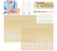 Lot de 101 bougies oreille naturelles en cire d'abeille pour le nettoyage, 40 pièces, 20 disques de protection, 1 cuillère, 40 coton-tiges