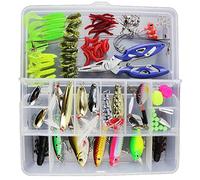 Lot de 101 leurres de pêche durs Appâts souples Popper Crankbait VIB Leurres de pêche flottants Topwater Crochets Kit d'accessoires de pêche avec boîte de rangement