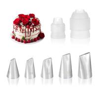Lot de 102, 103, 104s, 104s, 104, 107 douilles à douille en forme de pétales de fleurs en acier inoxydable pour décoration de petites roses, pétales, volants, nœuds