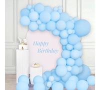 Lot de 102 ballons en latex bleu pastel de 12,7 cm, 25,4 cm, 30,5 cm, 45,7 cm, différentes tailles pour anniversaire, fête prénatale, révélation du sexe, décorations de fête