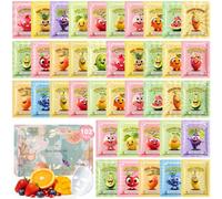 Lot de 102 masques en tissu avec 17 types, cadeau pour femme | Masques hydratants pour le visage avec 17 types de fruits - Cadeau pour femme pour Noël, anniversaire et spa
