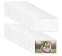 Lot de 102 porte-étiquettes autocollants - 10 x 6 cm - Avec adhésif - Étanche - Pare-brise - Pour le bureau, la maison, l'école - Transparent