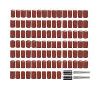 Lot de 102 tambours de ponçage pour ponceuse comprenant 100 tambours de ponçage avec 2 mandrins, un jeu de têtes de meulage et