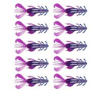 Lot de 1020 appâts souples en silicone pour écrevisses avec mouvement réaliste de crevettes multi-barbes conçus pour une chasse efficace au poisson (10 pièces, violet)
