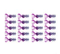 Lot de 1020 appâts souples en silicone pour écrevisses avec mouvement réaliste de crevettes multi-barbes conçus pour une chasse efficace au poisson (20 pièces, violet)